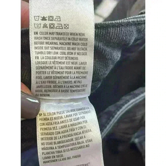 American Eagle Womens Jeans Black Size 4 Xlong Mom Straight Jean distressed - Picture 6 of 6